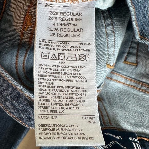 Gap Jeans High Rise Denim Legging Dark Indigo Stretch Jeans Raw Hem SZ 2/26 - Picture 9 of 16